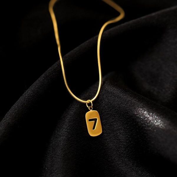 yun ruo yellow gold color lucky number 7 pendant necklace woman femal fashion 316l titanium steel jewelry birthday gift not fade, Silver
yun ruo yellow gold color lucky number 7 pendant necklace woman femal fashion 316l titanium steel jewelry birthday gift not fade, Silver