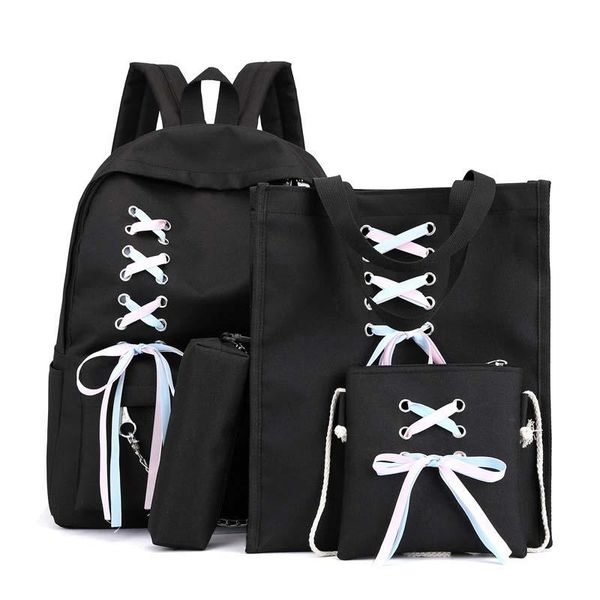 ttou 4 pcs set pink ribbon backpack for girls sweet high capacity canvas handbag shoulder bag lapbackpack travel school bag bbypcq
ttou 4 pcs set pink ribbon backpack for girls sweet high capacity canvas handbag shoulder bag lapbackpack travel school bag bbypcq