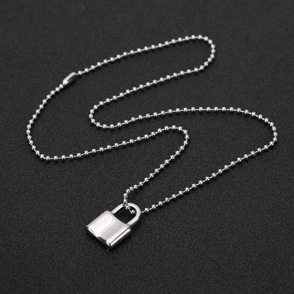 punk 316l stainless steel color lock pendant necklaces 2.4mm round beaded ball 40 45 50 55 60cm length chain padlock collar, Silver
punk 316l stainless steel color lock pendant necklaces 2.4mm round beaded ball 40 45 50 55 60cm length chain padlock collar, Silver