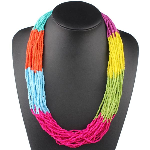 claire jin handmade small beads strand colorful bohemian necklace women fashion choker multi layer necklaces vintage jewelry, Golden;silver
claire jin handmade small beads strand colorful bohemian necklace women fashion choker multi layer necklaces vintage jewelry, Golden;silver