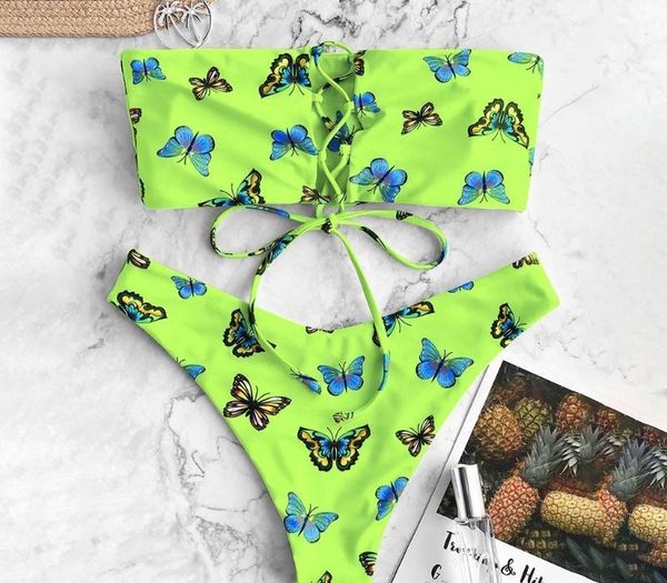 women bikini swimsuit butterfly print strapless swimsuit push up padded female bathing low waisted brazilian swimwear, White;black
women bikini swimsuit butterfly print strapless swimsuit push up padded female bathing low waisted brazilian swimwear, White;black