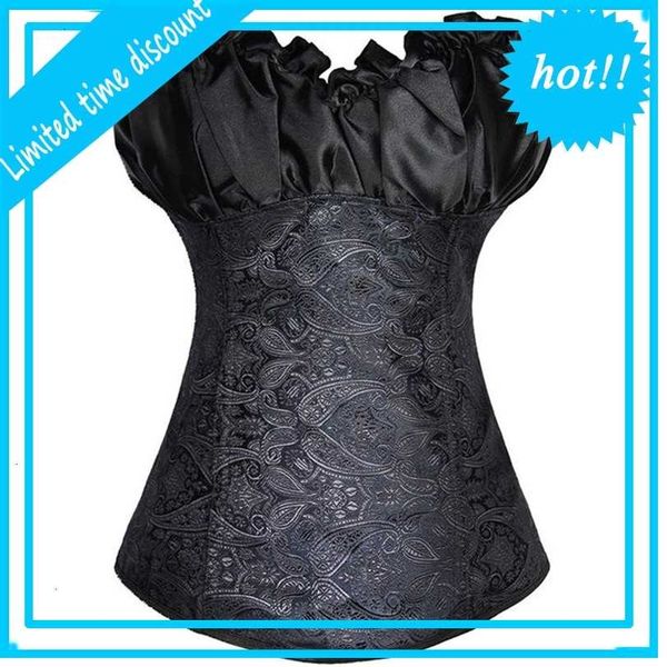 frill jacquard brocade corset wholesale plus size lace up women ribbon floral embroidery overbust dance bridal corse bustiers, Black;white
frill jacquard brocade corset wholesale plus size lace up women ribbon floral embroidery overbust dance bridal corse bustiers, Black;white