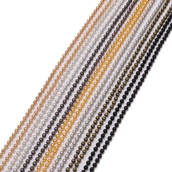 5m lot 1.2 1.5 2 mm metal ball bead chains bulk gold black link chains for diy necklaces bracelets jewelry making supplie h bbyfff, Silver
5m lot 1.2 1.5 2 mm metal ball bead chains bulk gold black link chains for diy necklaces bracelets jewelry making supplie h bbyfff, Silver