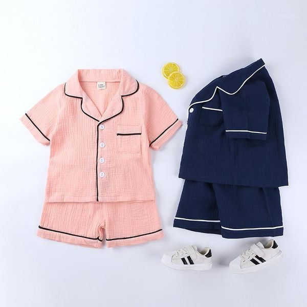 short sleeve child blouse +shorts sleepwear pajamas kids clothes pajama sets boys girls pure cotton linen outfits set bb5341, Blue;red
short sleeve child blouse +shorts sleepwear pajamas kids clothes pajama sets boys girls pure cotton linen outfits set bb5341, Blue;red