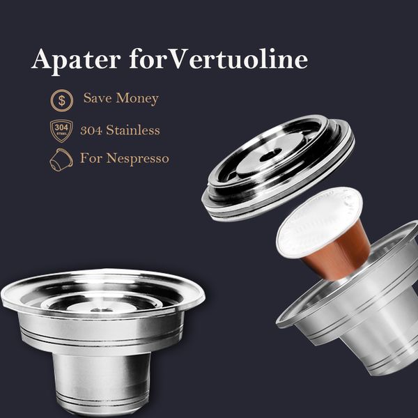 stainless steel adapter for vertuoline reusalbe capsule coffee accessories pefect nespresso series filter q0109
stainless steel adapter for vertuoline reusalbe capsule coffee accessories pefect nespresso series filter q0109