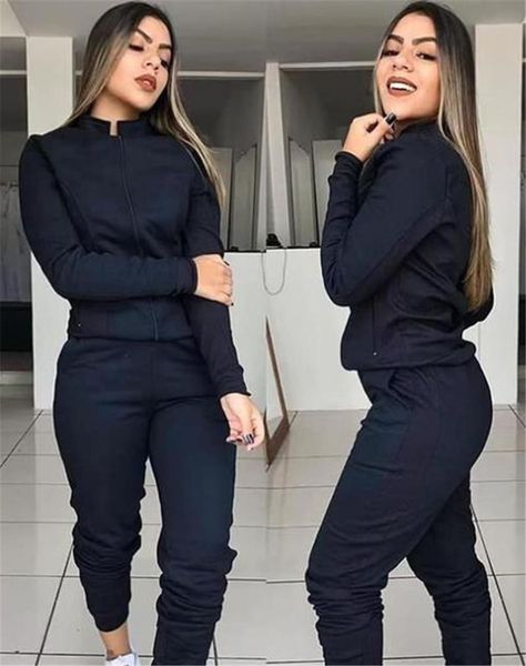 tracksuits women zipper fly womens solid collar tracksuits casual outfits fashion piece two designer stand pdolr, Black
tracksuits women zipper fly womens solid collar tracksuits casual outfits fashion piece two designer stand pdolr, Black