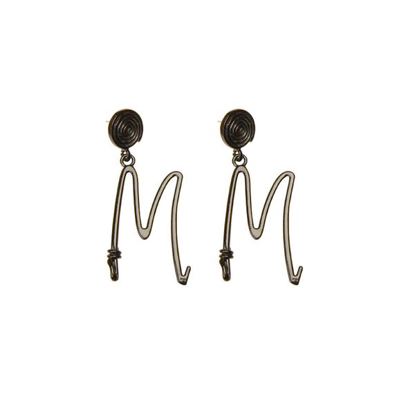2020 new ins trendy black initial letter alphabet m handmade heart minimalist earrings korean fashion chic women party jewelry, Silver
2020 new ins trendy black initial letter alphabet m handmade heart minimalist earrings korean fashion chic women party jewelry, Silver