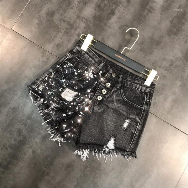 sequins women denim shorts stitching hole mahogany washed denim shorts female 2019 spring new bottom1, White;black
sequins women denim shorts stitching hole mahogany washed denim shorts female 2019 spring new bottom1, White;black