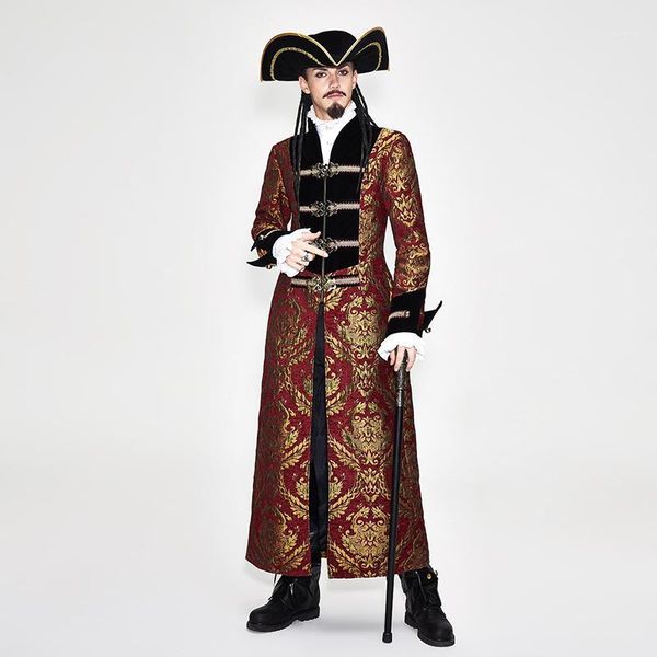 steampunk men's long jacket pull embroidery coat robe vintage male clothing zipper with metal buckle1, Black
steampunk men's long jacket pull embroidery coat robe vintage male clothing zipper with metal buckle1, Black