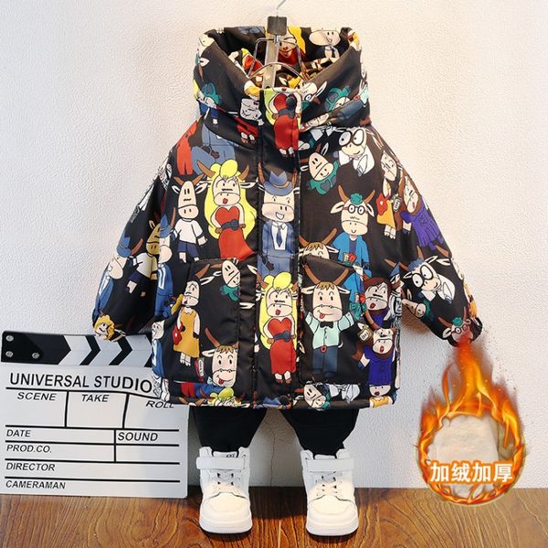 Boys plus cashmere winter coat 2020 new medium and small children winter thick short down coat, Blue;gray
Boys plus cashmere winter coat 2020 new medium and small children winter thick short down coat, Blue;gray
