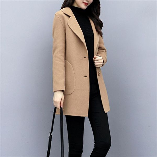 women's wool & blends 2021 autumn winter woolen coat women elegant cardigan slim warm windbreaker cashmere female jacket, Black
women's wool & blends 2021 autumn winter woolen coat women elegant cardigan slim warm windbreaker cashmere female jacket, Black