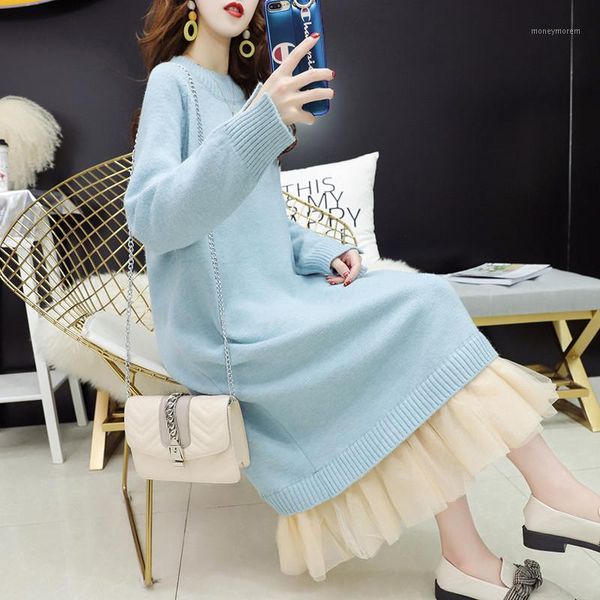 casual dresses autumn winter loose knitted women lace patchwork sweater dress female long sleeve vestidos ab20211, Black;gray
casual dresses autumn winter loose knitted women lace patchwork sweater dress female long sleeve vestidos ab20211, Black;gray