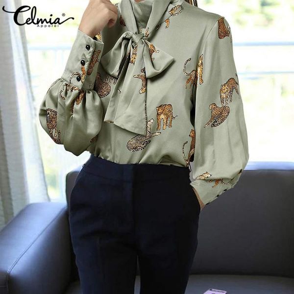 women's blouses & shirts womens long lantern sleeve celmia elegant bow tie tiger print party 2021 autumn high collar plus size 7, White
women's blouses & shirts womens long lantern sleeve celmia elegant bow tie tiger print party 2021 autumn high collar plus size 7, White