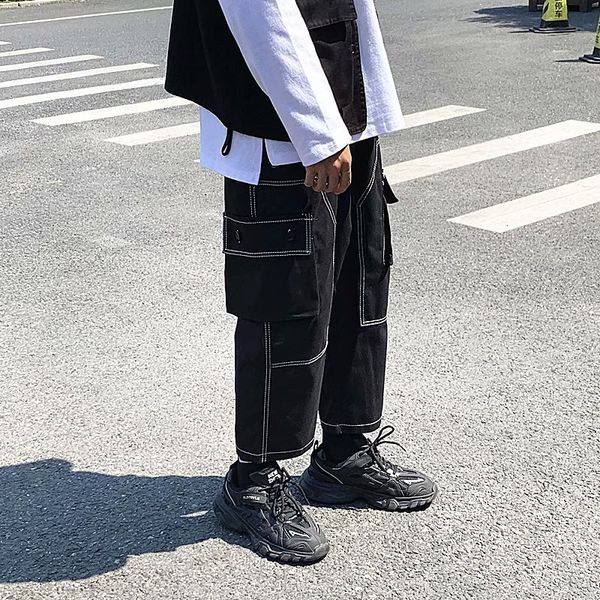 overalls autumn fashion brand plus fat size loose straight casual capris men's pants are versatile, Blue
overalls autumn fashion brand plus fat size loose straight casual capris men's pants are versatile, Blue