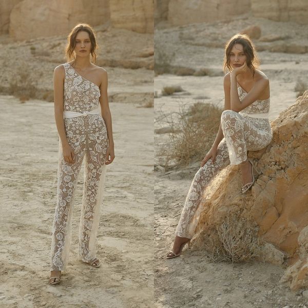 new one shoulder wedding jumpsuit lace applique illusion bridal pants vestidos de novia customize ankle length boho bridal gowns, White
new one shoulder wedding jumpsuit lace applique illusion bridal pants vestidos de novia customize ankle length boho bridal gowns, White