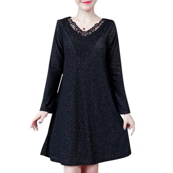 L-5XL Office Lady Embroidery Party Loose V-neck Long Sleeve Plus Size Autumn Wine Red Black Elegant Woman Cocktail Dresses
L-5XL Office Lady Embroidery Party Loose V-neck Long Sleeve Plus Size Autumn Wine Red Black Elegant Woman Cocktail Dresses