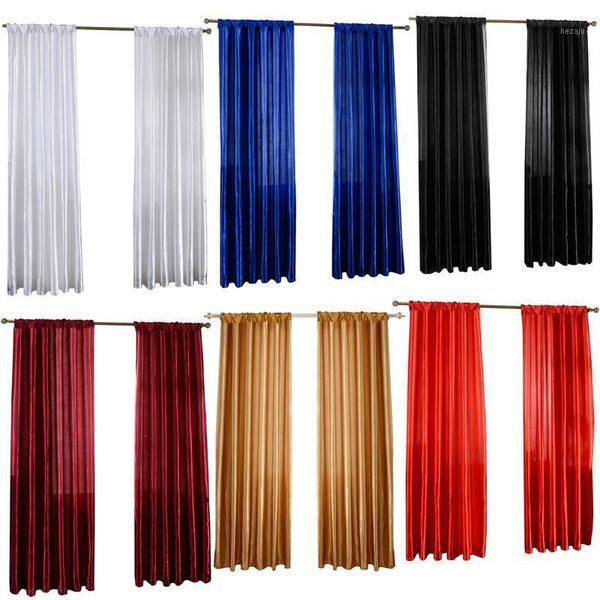 1pc 100x200cm solid satin door window curtain ornamental semi-shading drape curtains for living room kitchen the bedroom blinds1