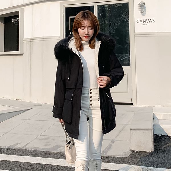2021 newstyle hooded long jacket women oversized thick female winter fur collar cotton padded women's coats raah, Black
2021 newstyle hooded long jacket women oversized thick female winter fur collar cotton padded women's coats raah, Black