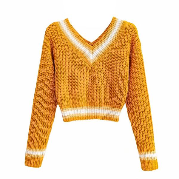 women chic patchwork cropped sweater spring autumn v neck knit pullover jumper ladies winter long sleeve sueter mujer, White;black
women chic patchwork cropped sweater spring autumn v neck knit pullover jumper ladies winter long sleeve sueter mujer, White;black