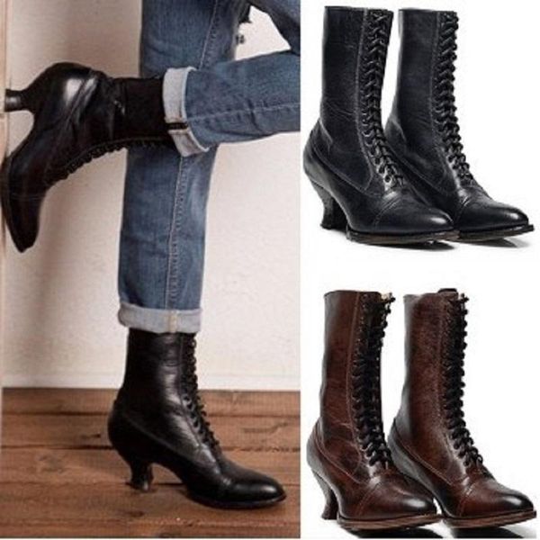 autumn winter women's boots black pu leather punk cross strappy ladies shoes platform gothic mid calf
autumn winter women's boots black pu leather punk cross strappy ladies shoes platform gothic mid calf