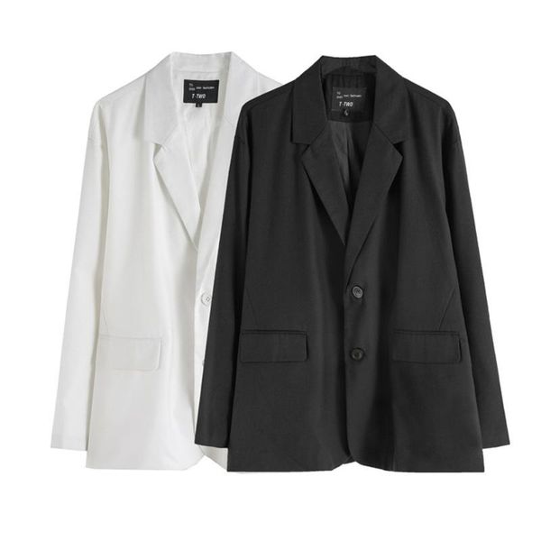 men's suits & blazers 2021 autumn long-sleeved solid color coat dark black abifeng loose drape white casual handsome suit, White;black
men's suits & blazers 2021 autumn long-sleeved solid color coat dark black abifeng loose drape white casual handsome suit, White;black