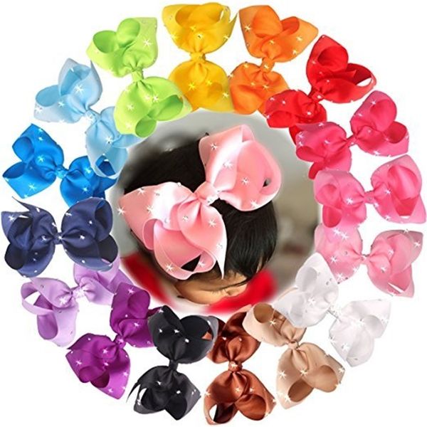 16pcs 6 inches large big hair bows with sparkly rhinestones hair bow clips children hair clips girls clips y200710, Slivery;white
16pcs 6 inches large big hair bows with sparkly rhinestones hair bow clips children hair clips girls clips y200710, Slivery;white