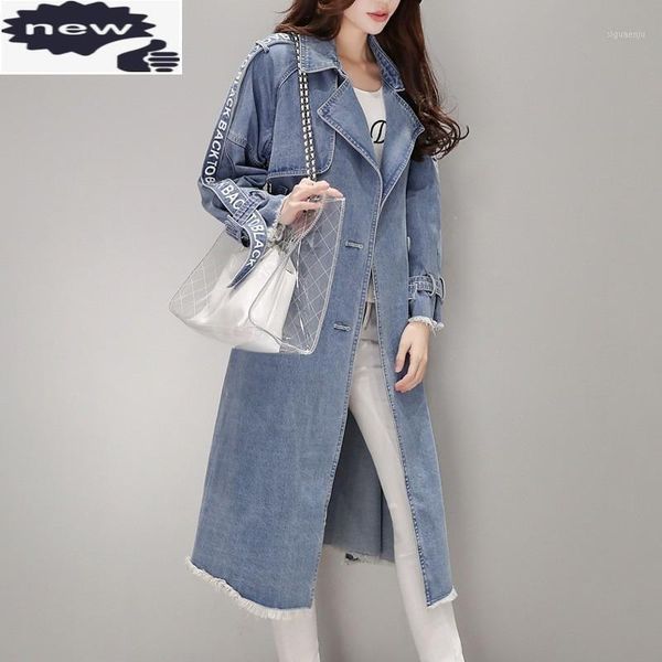 korean fashion women long denim coat spring autumn double breasted slim blue outerwear streetwear casual sashes windbreakers1, Tan;black 
korean fashion women long denim coat spring autumn double breasted slim blue outerwear streetwear casual sashes windbreakers1, Tan;black