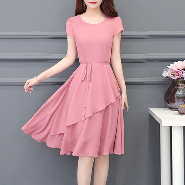 Chiffon Summer Fashion Short Sleeve O-neck A-line Lacing High Waist Slim Simple Pink Wine Red Green Navy Blue Coctail Dress 8738 party
Chiffon Summer Fashion Short Sleeve O-neck A-line Lacing High Waist Slim Simple Pink Wine Red Green Navy Blue Coctail Dress 8738 party