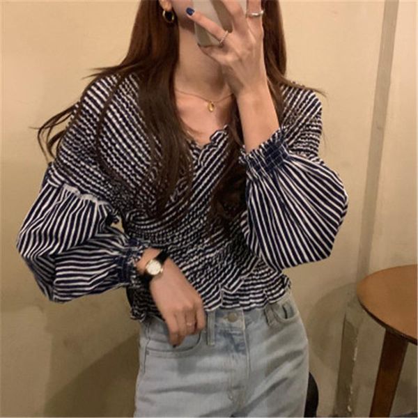 women's blouses & shirts slash neck vertical stripes blousers women spring autumn casual slim-fit elastic short female lady top, White
women's blouses & shirts slash neck vertical stripes blousers women spring autumn casual slim-fit elastic short female lady top, White