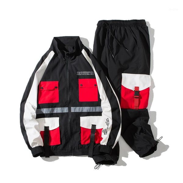 2020 autumn style men streetwear tracksuit men jackets and coats ribbons hip hop pants sporting mens clothing abz5461, Gray 
2020 autumn style men streetwear tracksuit men jackets and coats ribbons hip hop pants sporting mens clothing abz5461, Gray