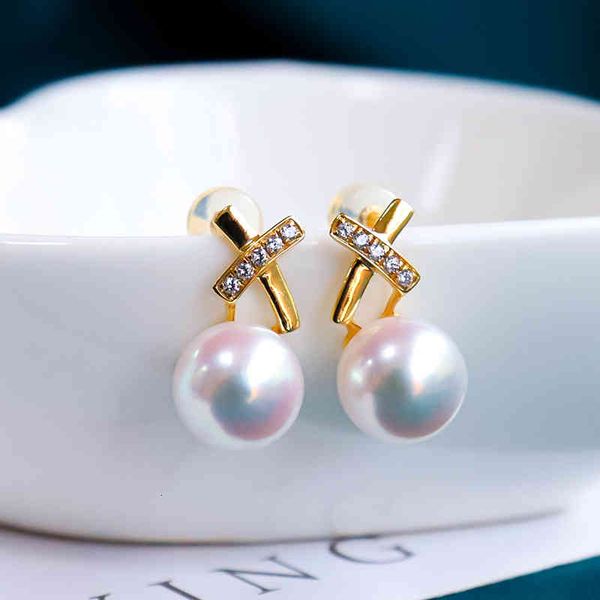 earrings charms 18k gold zircon cross seawater pearl jade holder finished women's with beads, Golden
earrings charms 18k gold zircon cross seawater pearl jade holder finished women's with beads, Golden