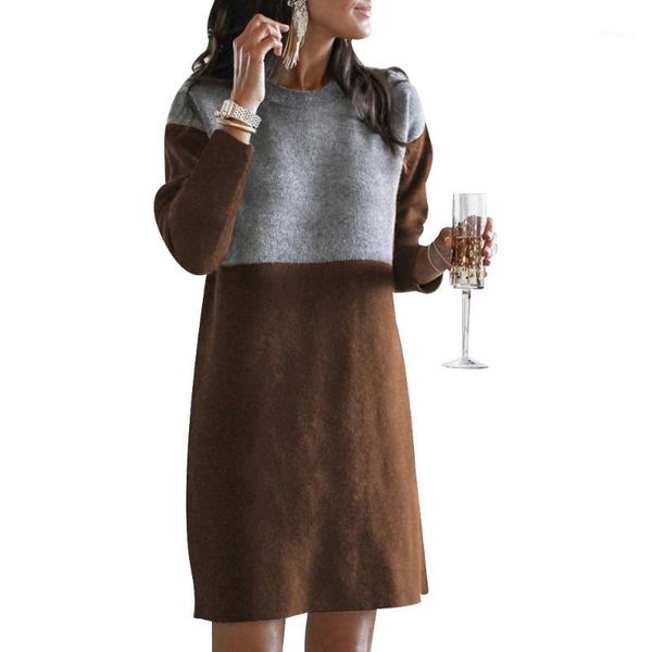 new women long sleeve sweater dress autumn winter patchwork loose straight dress o-neck casual knitted pullover warm daily1, Black;gray
new women long sleeve sweater dress autumn winter patchwork loose straight dress o-neck casual knitted pullover warm daily1, Black;gray