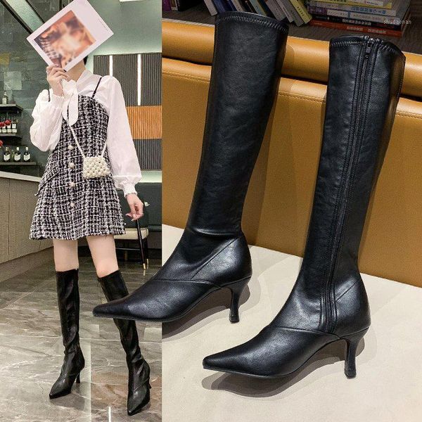 boots fashion thigh high tube heels women's zipper point toe over knee woman winter pu thin heels1, Black
boots fashion thigh high tube heels women's zipper point toe over knee woman winter pu thin heels1, Black