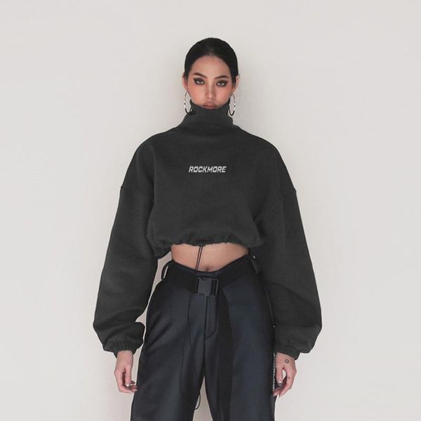 women fashion high collar letter print hoodies crop long sleeve drawstring sweatshirts autumn spring casual sport pullover, Black
women fashion high collar letter print hoodies crop long sleeve drawstring sweatshirts autumn spring casual sport pullover, Black