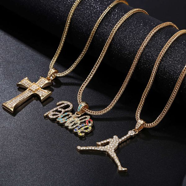 with hip zircon hop necklace inlaid men's and women's necklaces personalized geometric pendant, Silver
with hip zircon hop necklace inlaid men's and women's necklaces personalized geometric pendant, Silver