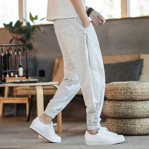 men's pants fashion men casual cotton linen trousers chinese shop black white striped harem mid full length drawstring flat1
men's pants fashion men casual cotton linen trousers chinese shop black white striped harem mid full length drawstring flat1