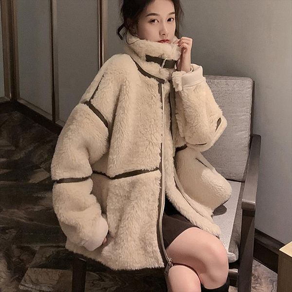 korean lambswool jacket womens autumn winter loose turtleneck jackets vintage elegant basic coat ladies outerwear drop shipping, Black;brown
korean lambswool jacket womens autumn winter loose turtleneck jackets vintage elegant basic coat ladies outerwear drop shipping, Black;brown