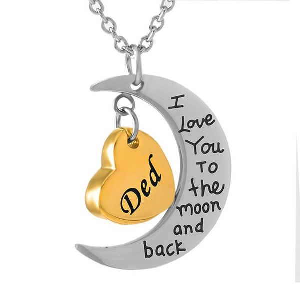 pendant necklaces ijd9470 "i love you to the moon and back"dad stainless steel ashes holder keepsake memorial urn cremation jewelr, Silver
pendant necklaces ijd9470 "i love you to the moon and back"dad stainless steel ashes holder keepsake memorial urn cremation jewelr, Silver