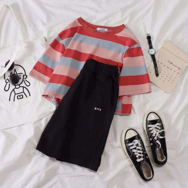 women 2020 summer two piece set tracksuit clothes female casual keen length pants suit striped short sleeve t shirt 2pcs l250, Gray
women 2020 summer two piece set tracksuit clothes female casual keen length pants suit striped short sleeve t shirt 2pcs l250, Gray