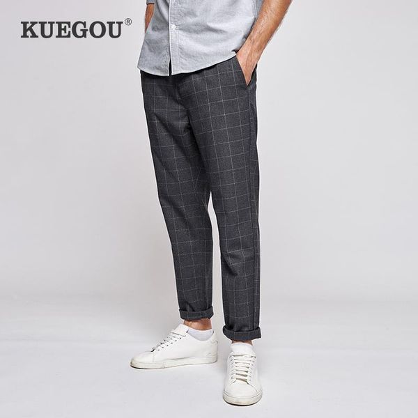 kuegou spring clothing england style men's casual pants lattice elastic waist long trousers gray tapered plus size kk-2909, Black
kuegou spring clothing england style men's casual pants lattice elastic waist long trousers gray tapered plus size kk-2909, Black