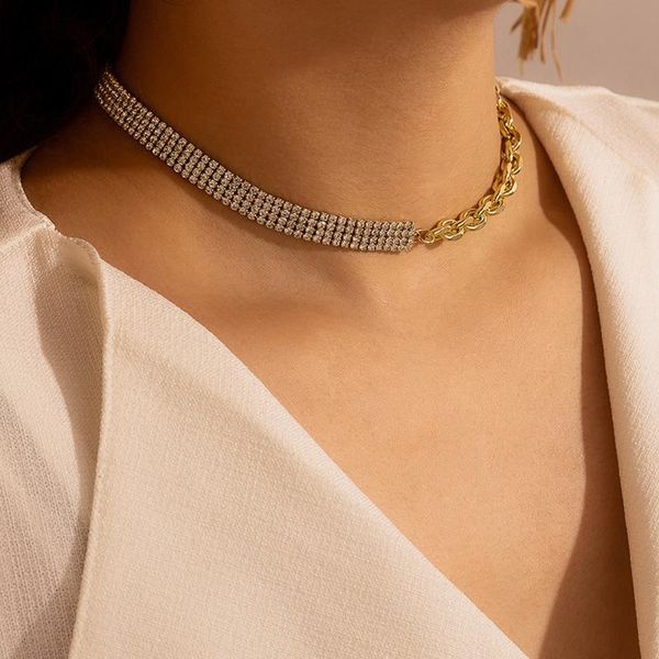 chokers punk choker necklace women rhinestone street collar chain jewelry for party 2021, Golden;silver
chokers punk choker necklace women rhinestone street collar chain jewelry for party 2021, Golden;silver