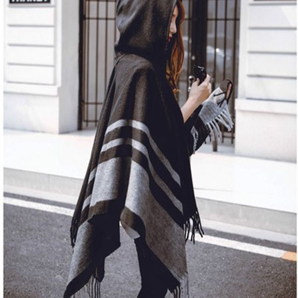 autumn winter hooded scarf dual purpose male and female thickened warm split cape large shawl, Blue;gray
autumn winter hooded scarf dual purpose male and female thickened warm split cape large shawl, Blue;gray