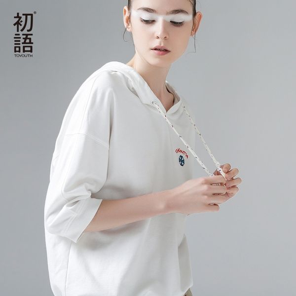 toyouth summer hooded t shirts embroidery half sleeve tee shirt femme pink white women basic t-shirt casual female y200111
toyouth summer hooded t shirts embroidery half sleeve tee shirt femme pink white women basic t-shirt casual female y200111