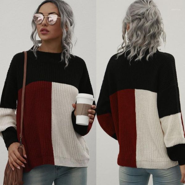 women's sweaters loose knitted sweater women jumpers long sleeve o-neck woman pullovers 2021 autumn winter color block casual 1, White;black
women's sweaters loose knitted sweater women jumpers long sleeve o-neck woman pullovers 2021 autumn winter color block casual 1, White;black