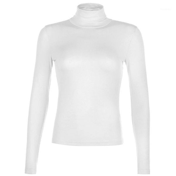 women long sleeve turtleneck t-shirt solid color basic bodycon pullover m89e1, White
women long sleeve turtleneck t-shirt solid color basic bodycon pullover m89e1, White