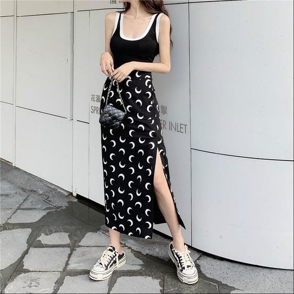 new summer punk harajuku moon pattern black a line skirt chiffon slit skirt gothic female high waist long skirt streetwear
new summer punk harajuku moon pattern black a line skirt chiffon slit skirt gothic female high waist long skirt streetwear