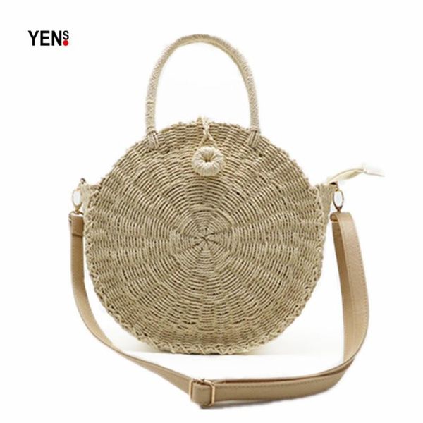 new brand women straw bag round retro summer rattan bag knitting shoulder lady woven circle tote beach bohemia handbag
new brand women straw bag round retro summer rattan bag knitting shoulder lady woven circle tote beach bohemia handbag
