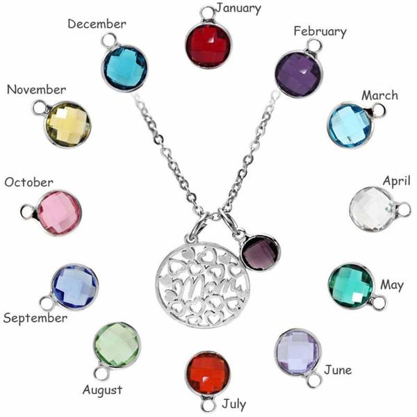 stainless steel hollow round birthstone inlay pendant necklace mothers day gift hot, Silver
stainless steel hollow round birthstone inlay pendant necklace mothers day gift hot, Silver