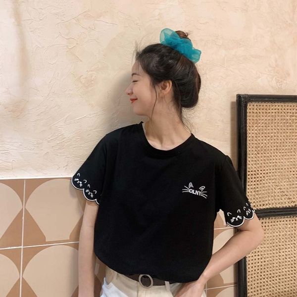 gkyt0 2020 летом новый корейский милый embroideryembroidery короткий рукав рубашки женская верхняя свободная вышивка кошки короткие вокруг ш, White
gkyt0 2020 летом новый корейский милый embroideryembroidery короткий рукав рубашки женская верхняя свободная вышивка кошки короткие вокруг ш, White