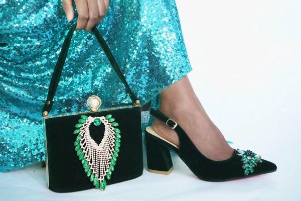 dress shoes most green women pumps match crystal decorate african and bag set g85,heel 8cm, Black
dress shoes most green women pumps match crystal decorate african and bag set g85,heel 8cm, Black